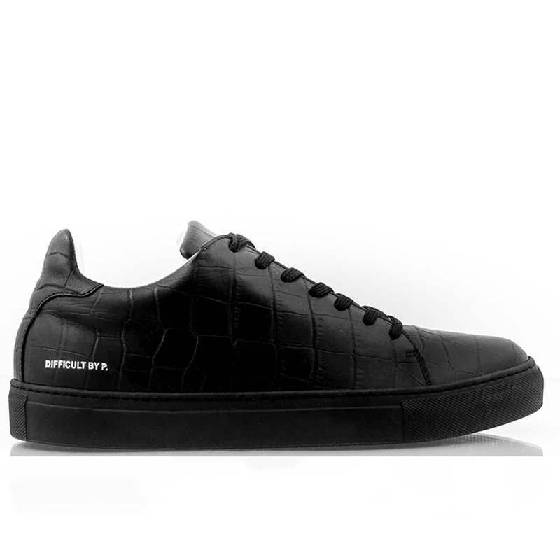 Black Sharp Croco Sneaker