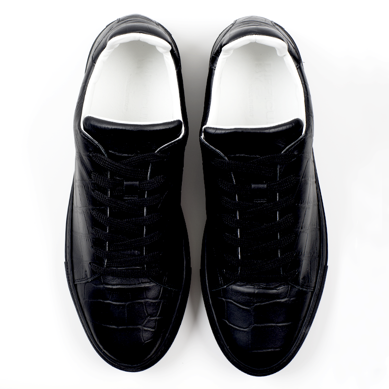 Black Sharp Croco Sneaker